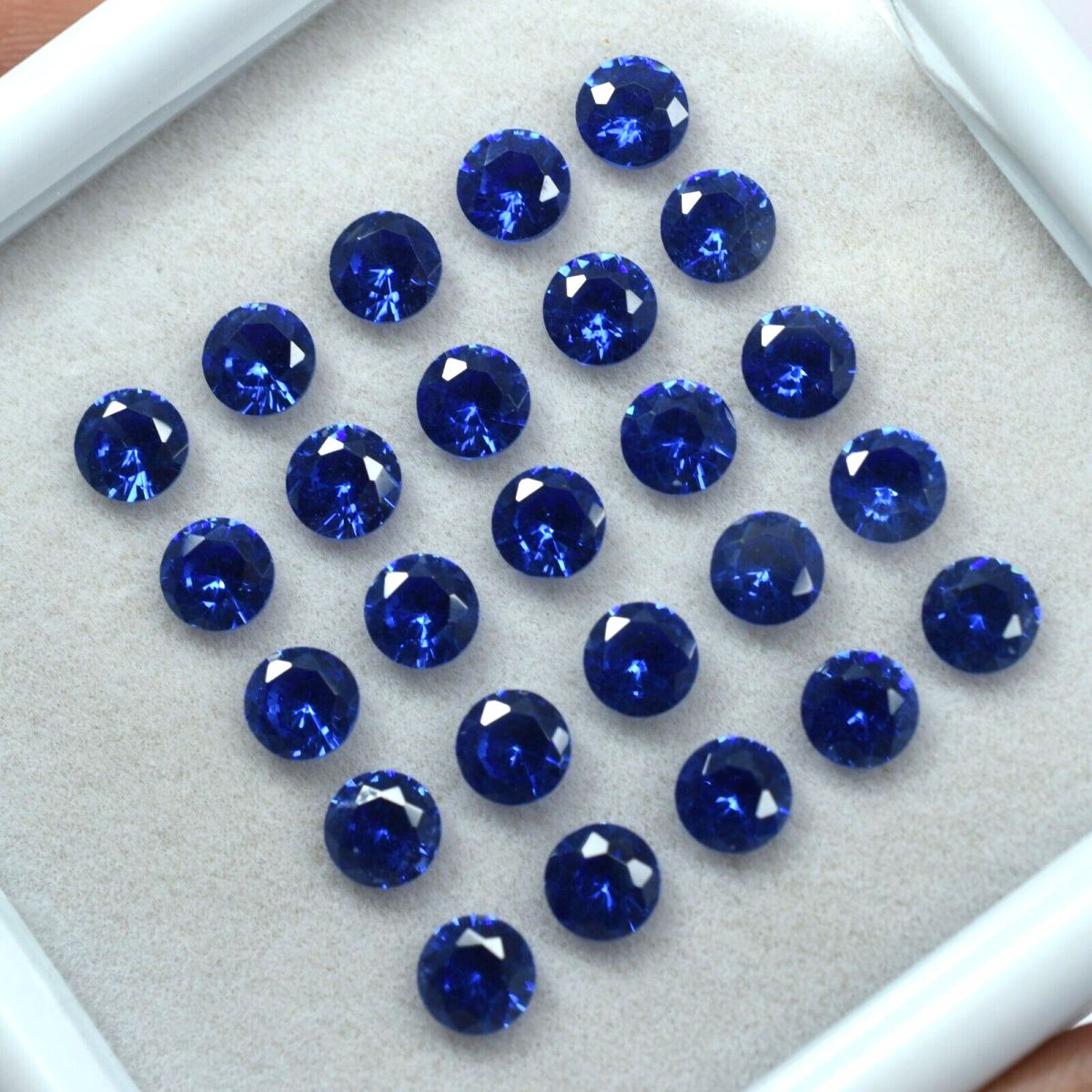 10 Pcs Lot Certified Natural Blue Sapphire Round Gemstone 5x5 mm Jewelry Making