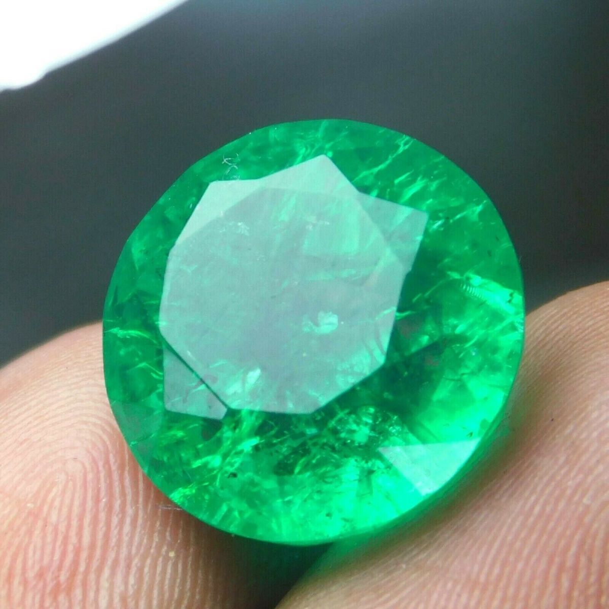 Loose Gemstone Zambia Green EMERALD 6.40 Ct Natural Round CERTIFIED For Ring