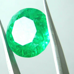 Loose Gemstone Zambia Green EMERALD 6.40 Ct Natural Round CERTIFIED For Ring