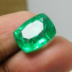 Natural COLOMBIAN Emerald Cushion Cut 8.25 Ct CERTIFIED Green Loose Gemstone.