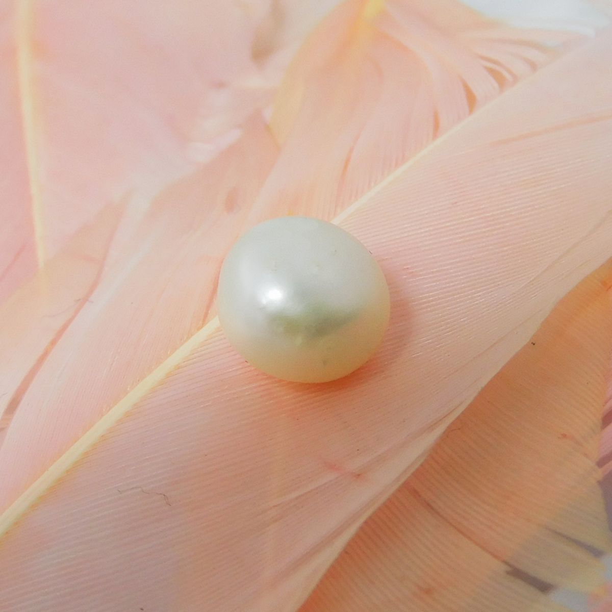 3.70 Ct White Mabe Natural Pearl Loose Gem Sea CERTIFIED Excellent Round Cut