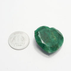 95.40 Ct Natural Green Emerald Huge Size Heart Cut CERTIFIED Loose Gemstone