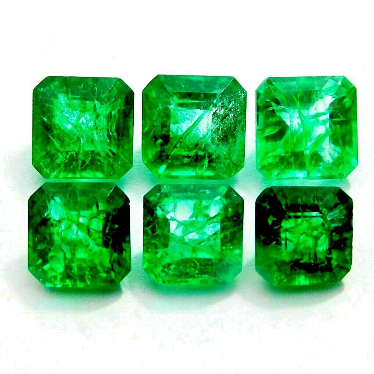 Green Colombian Emerald Loose Gemstone Square Cut 50 Ct Lot Natural CERTIFIED