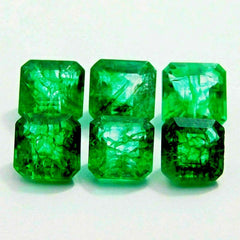 Green Colombian Emerald Loose Gemstone Square Cut 50 Ct Lot Natural CERTIFIED