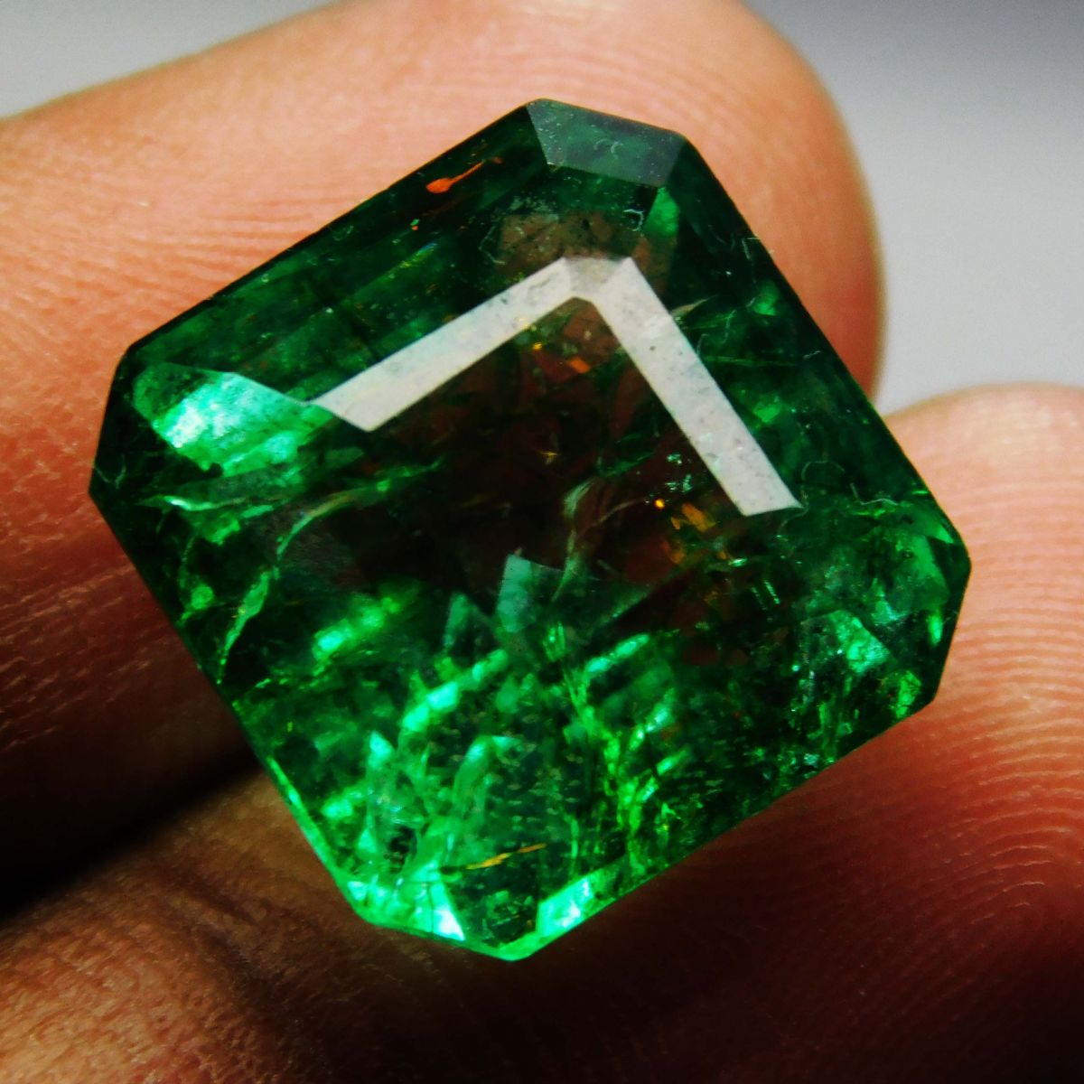 12.35 Ct Natural Green Colombian Emerald Emerald Cut CERTIFIED Loose Gemstone