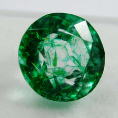 7.65 Carat Natural Colombian Emerald Round Cut Green CERTIFIED Loose Gemstone