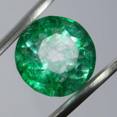 7.65 Carat Natural Colombian Emerald Round Cut Green CERTIFIED Loose Gemstone