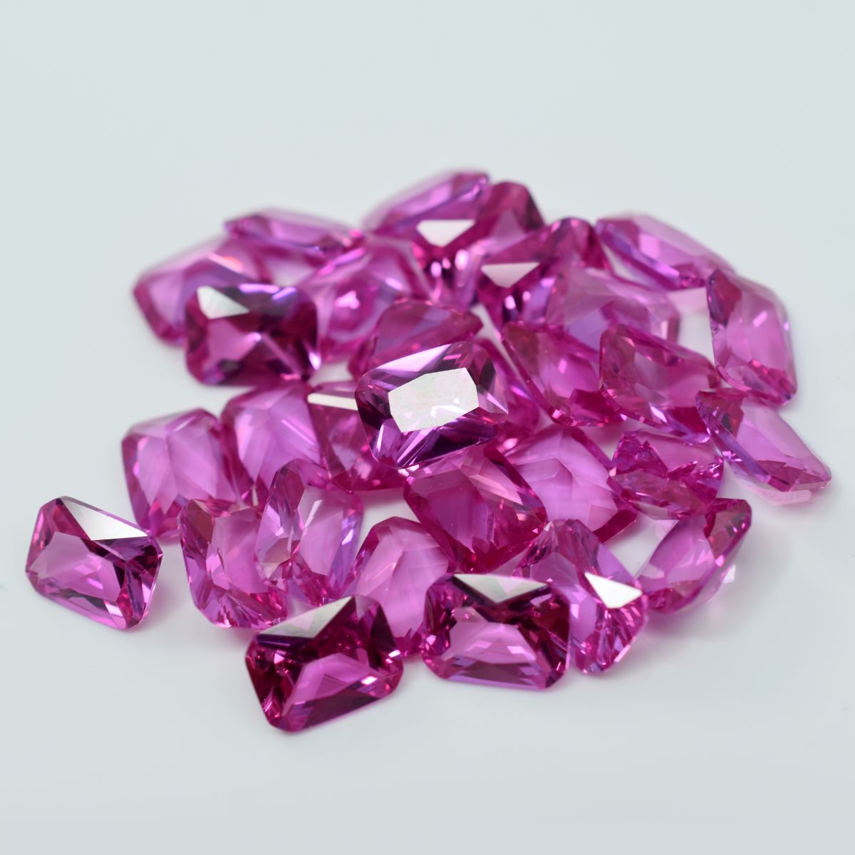 Emerald Prince Cut Ruby 20 Pcs Natural Untreated 8x6 mm CERTIFIED Pink Gemstone