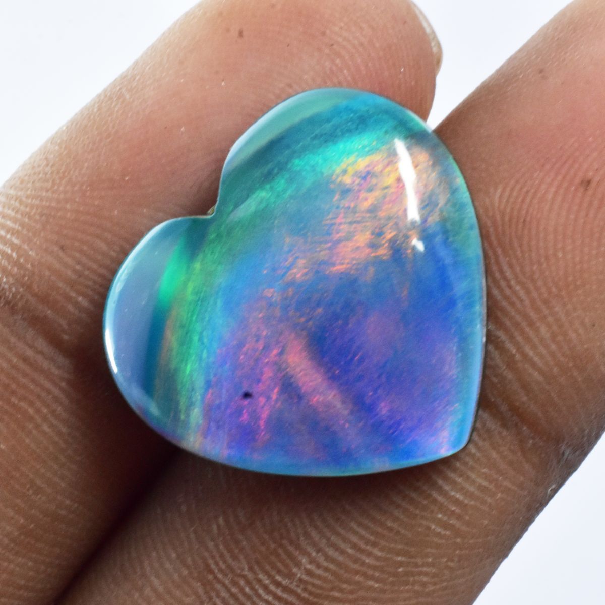 16.10 Ct Natural CERTIFIED Loose Gemstone Heart Cut Boulder Opal Doublet