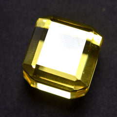 Cube Cut Lab-Created Yellow Sapphire 52.48 Ct CERTIFIED Huge Size Gemstone