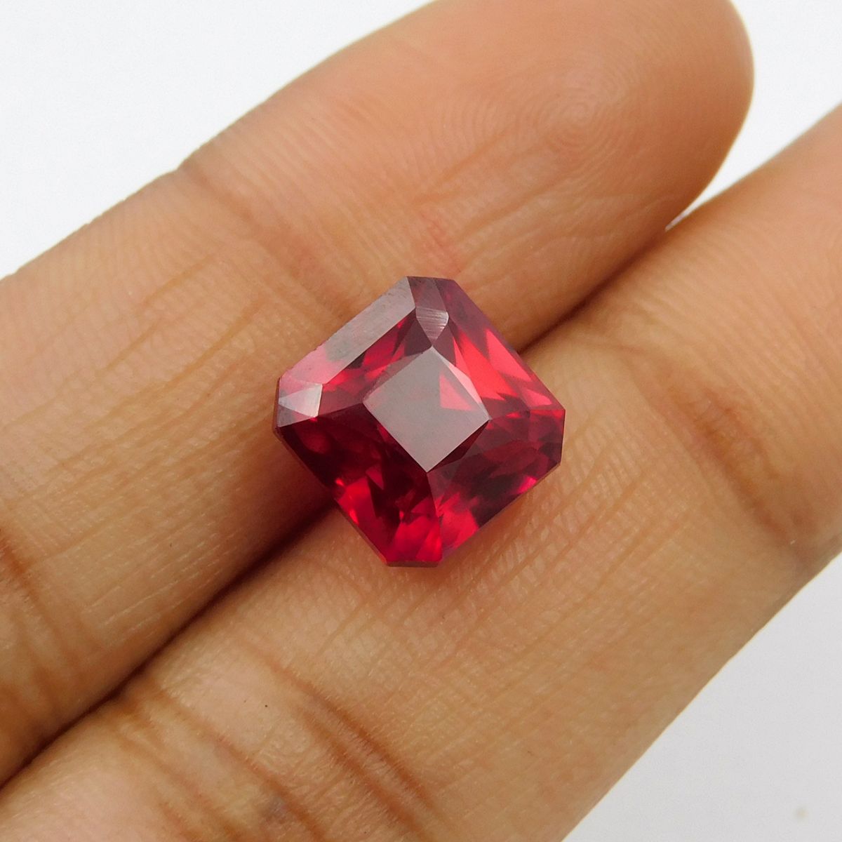 Square Cut Red Ruby 8.05 Ct Natural Loose Gemstone CERTIFIED Ring Size