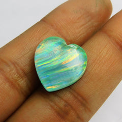 BOULDER OPAL Doublet 9.10 Ct Natural Loose Gemstone CERTIFIED Heart Shape