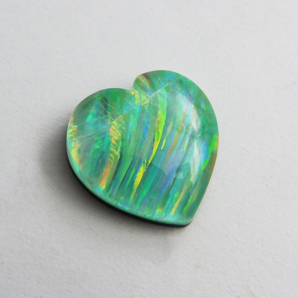 BOULDER OPAL Doublet 9.10 Ct Natural Loose Gemstone CERTIFIED Heart Shape