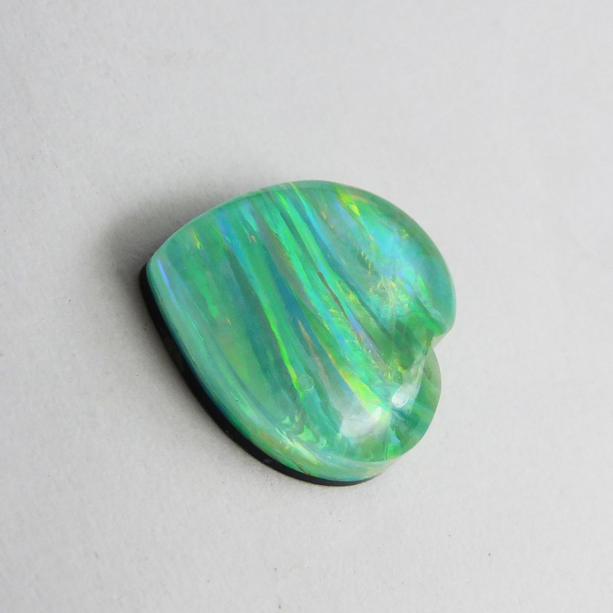 BOULDER OPAL Doublet 9.10 Ct Natural Loose Gemstone CERTIFIED Heart Shape