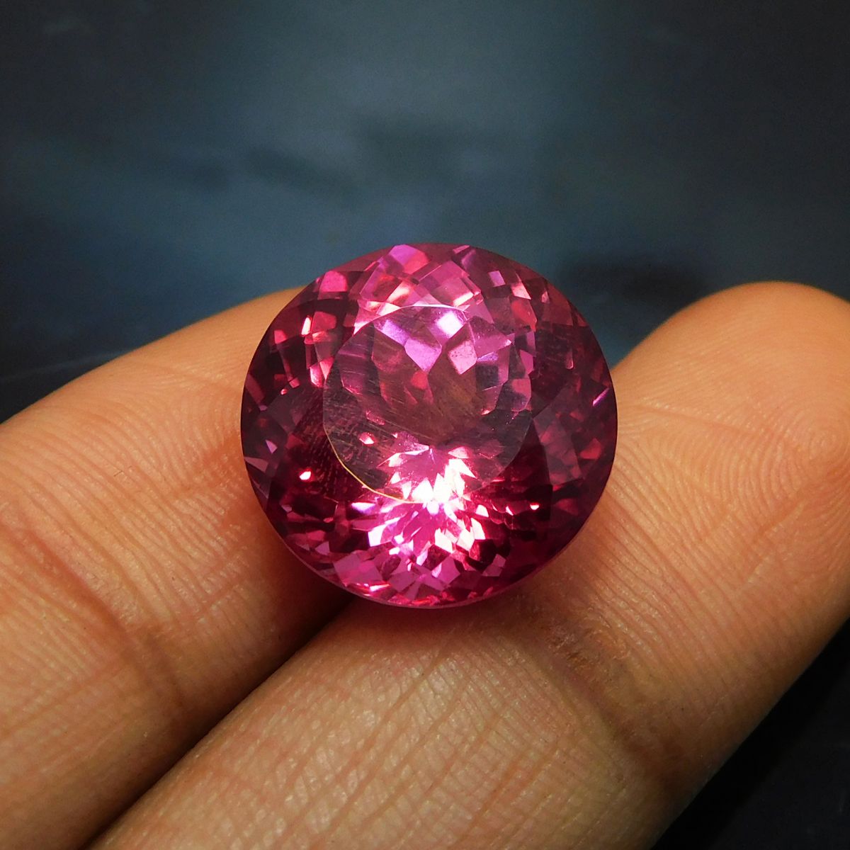 Natural Pink Round Cut 15.55 Ct CERTIFIED Loose Gemstone Sapphire Ring Size