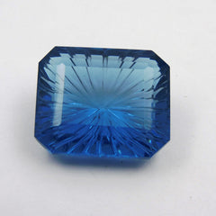 Emerald Cut Attractive Blue Quartz 43.00 Ct Natural Loose Gemstone CERTIFIED