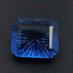 Emerald Cut Attractive Blue Quartz 43.00 Ct Natural Loose Gemstone CERTIFIED