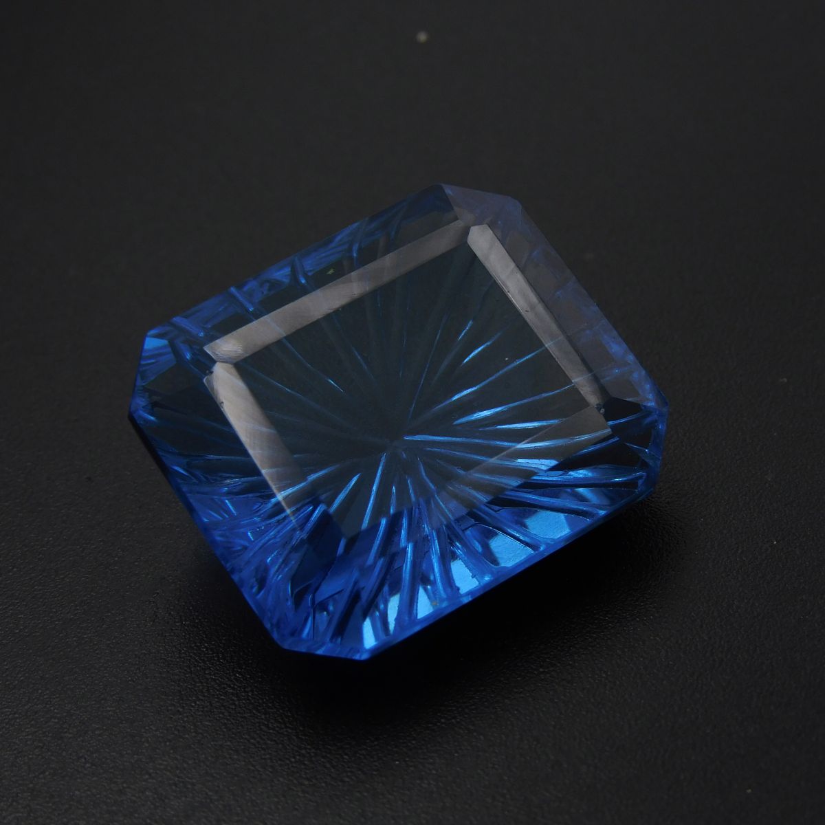 Emerald Cut Attractive Blue Quartz 43.00 Ct Natural Loose Gemstone CERTIFIED