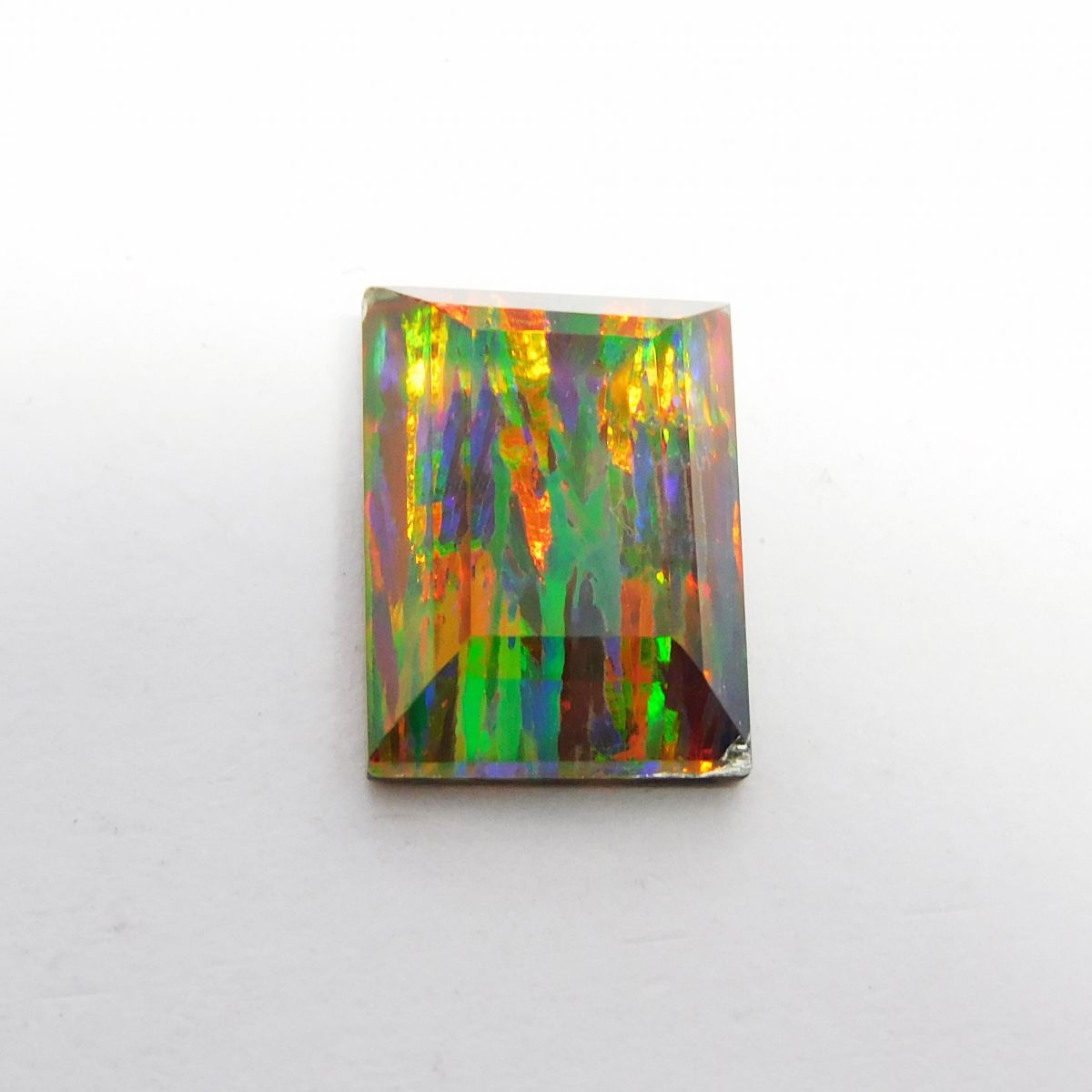 3.85 Ct Natural CERTIFIED Opal Emerald Cut Rare Multi Color Loose Gemstone