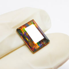 3.85 Ct Natural CERTIFIED Opal Emerald Cut Rare Multi Color Loose Gemstone