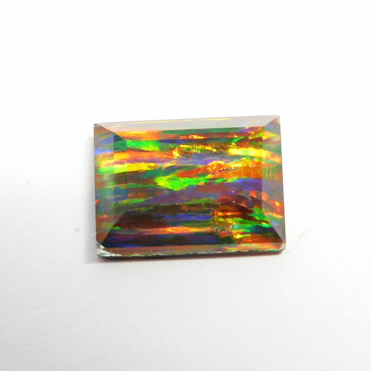 3.85 Ct Natural CERTIFIED Opal Emerald Cut Rare Multi Color Loose Gemstone