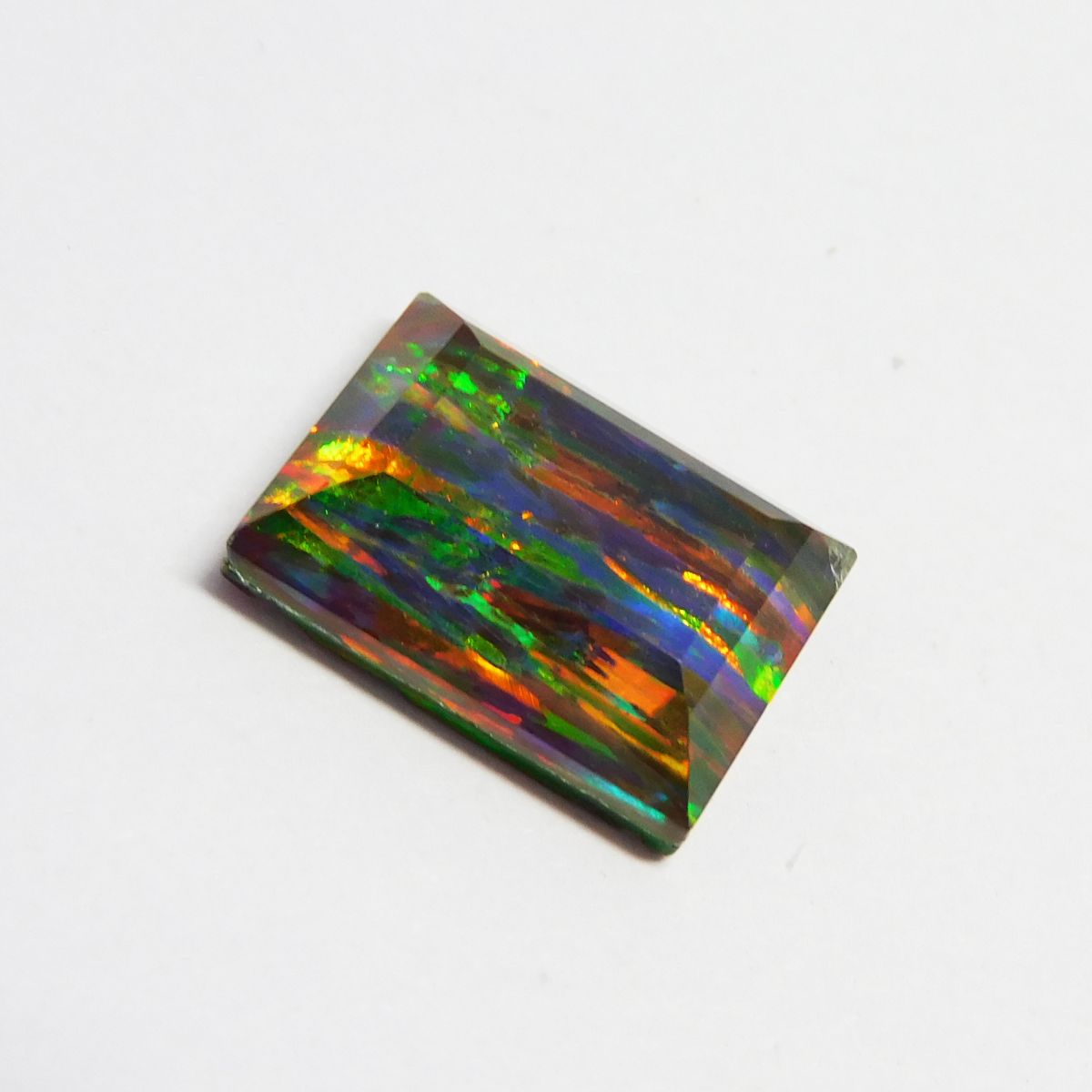 3.85 Ct Natural CERTIFIED Opal Emerald Cut Rare Multi Color Loose Gemstone