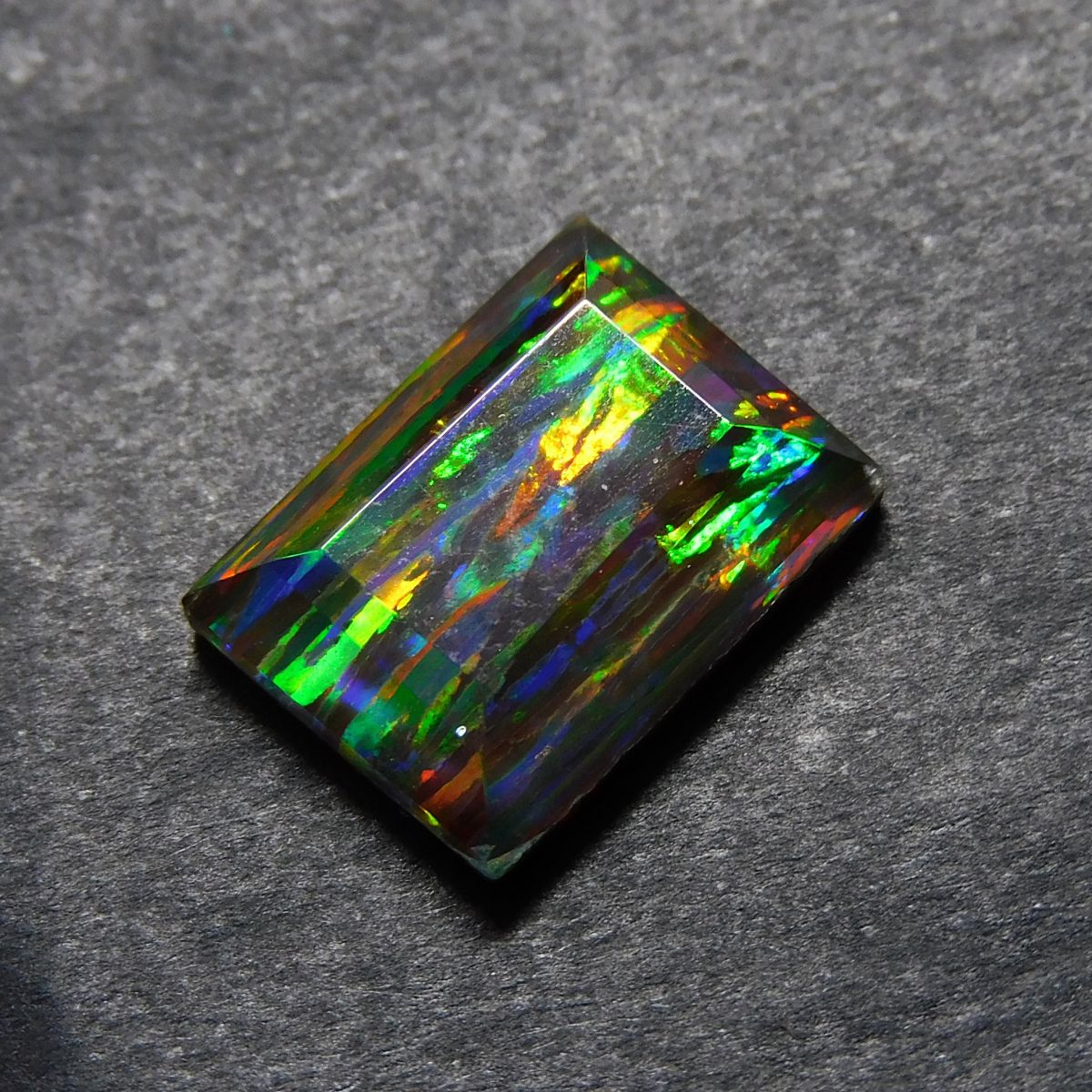 3.85 Ct Natural CERTIFIED Opal Emerald Cut Rare Multi Color Loose Gemstone