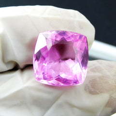 Pink Sapphire Square Cushion Sapphire 17.20 Ct CERTIFIED Natural Loose Gemstone