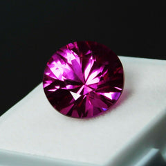 Natural Pink Tourmaline Round Cut 10 Carat Loose Gemstone CERTIFIED Ring Size