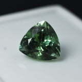 High-quality certified 8.75 carat natural grandidierite, bluish-green trillion cut loose gemstone.