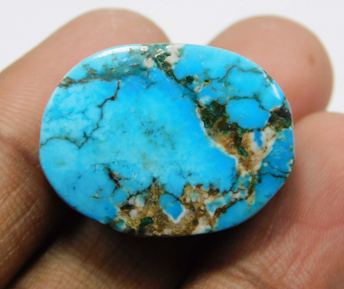 39.7 Ct Natural Blue Turquoise Oval Shape CERTIFIED Loose Gemstones