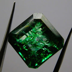 11 Ct Natural Green Colombian Emerald Square Cut CERTIFIED Loose Gemstone