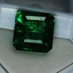 11 Ct Natural Green Colombian Emerald Square Cut CERTIFIED Loose Gemstone