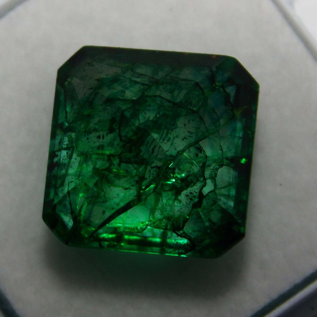 11 Ct Natural Green Colombian Emerald Square Cut CERTIFIED Loose Gemstone