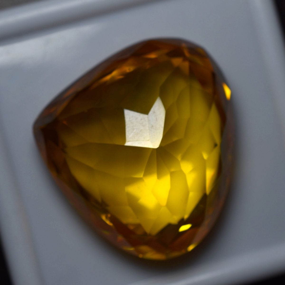 107.45 Ct Yellow Topaz Pear Shape Lab-Created Loose Gemstone CERTIFIED