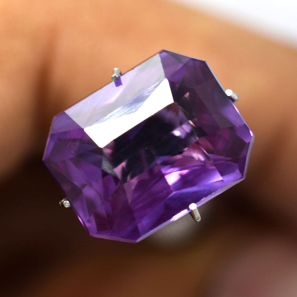 Natural Purple TANZANITE 9.05 Ct CERTIFIED Loose Gemstone Rare EMERALD Shape