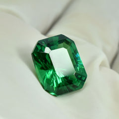 10.85 Ct Authentic Natural Garnet Emerald Shape Green CERTIFIED Loose Gemstone.