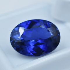 Extremely Blue Tanzanite Oval Cut Natural 11.80 Ct Loose Gemstone CERTIFIED