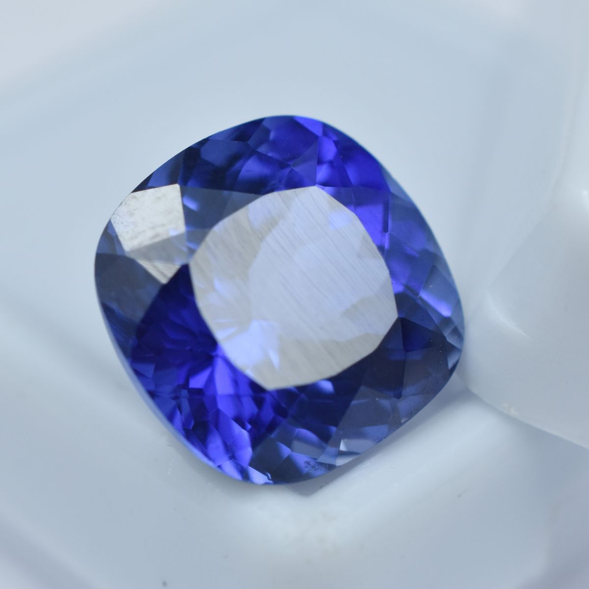 Extremely Blue Tanzanite Square Cushion Natural 9.10 Ct Loose Gemstone CERTIFIED