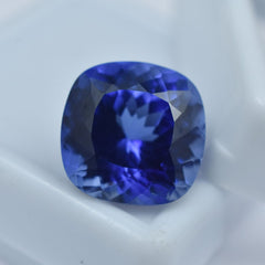 Extremely Blue Tanzanite Square Cushion Natural 9.10 Ct Loose Gemstone CERTIFIED