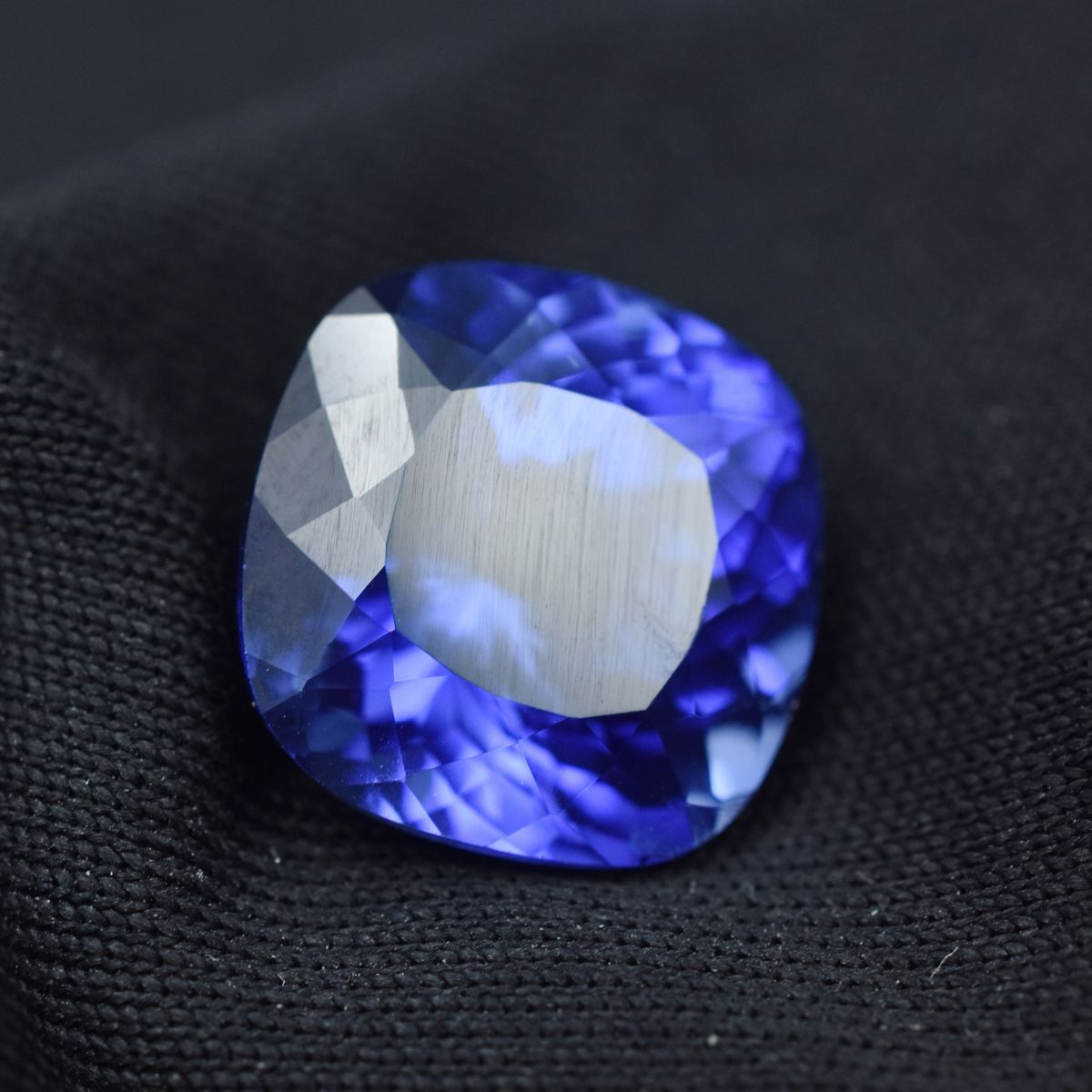 Extremely Blue Tanzanite Square Cushion Natural 9.10 Ct Loose Gemstone CERTIFIED