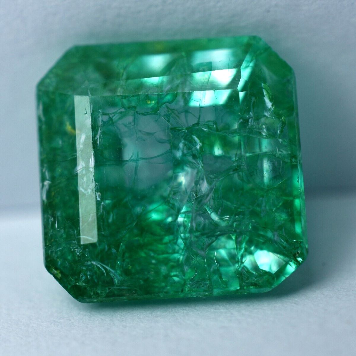 Top Rich Best Green Emerald NATURAL 6.20 Ct SQUARE CUT Loose Gemstone CERTIFIED.