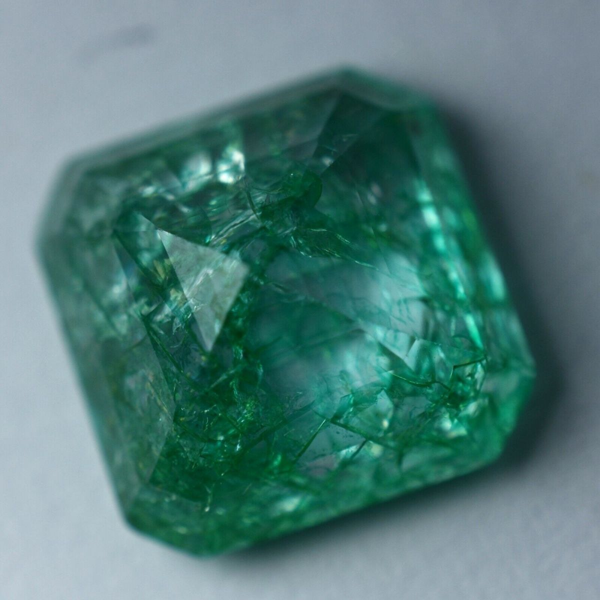 Top Rich Best Green Emerald NATURAL 6.20 Ct SQUARE CUT Loose Gemstone CERTIFIED.