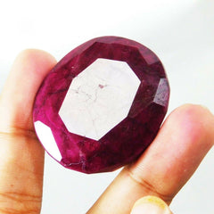 Natural 150 Ct Oval Shape Blood Red Ruby Certified Loose Gemstone