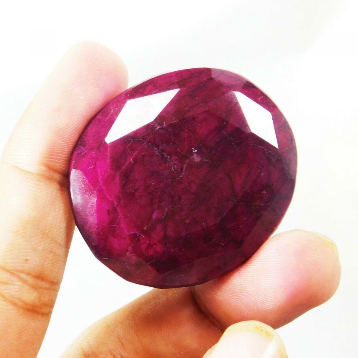 Natural 150 Ct Oval Shape Blood Red Ruby Certified Loose Gemstone