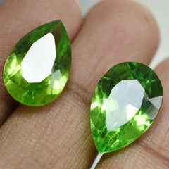 NATURAL Peridot Green 16.10 Carat CERTIFIED Stone Gemstone PEAR CUT Faceted