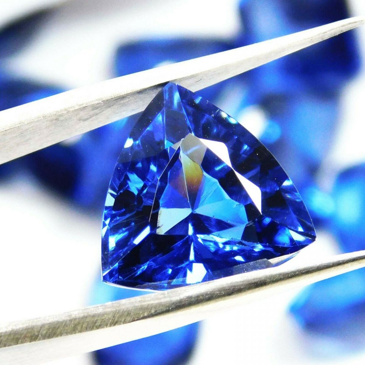 NATURAL Tanzanite Blue TRILLION Shape 8 Ct CERTIFIDE Loose Gemstones