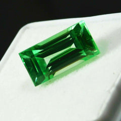 5.26 Ct NATURAL Grandidierite Baguette Cut CERTIFIED Bluish Green Loose Gemstone