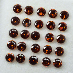 Orange Round Cut 5 mm CERTIFIED Loose Gemstone Set of 16 Pcs Natural SAPPHIRE