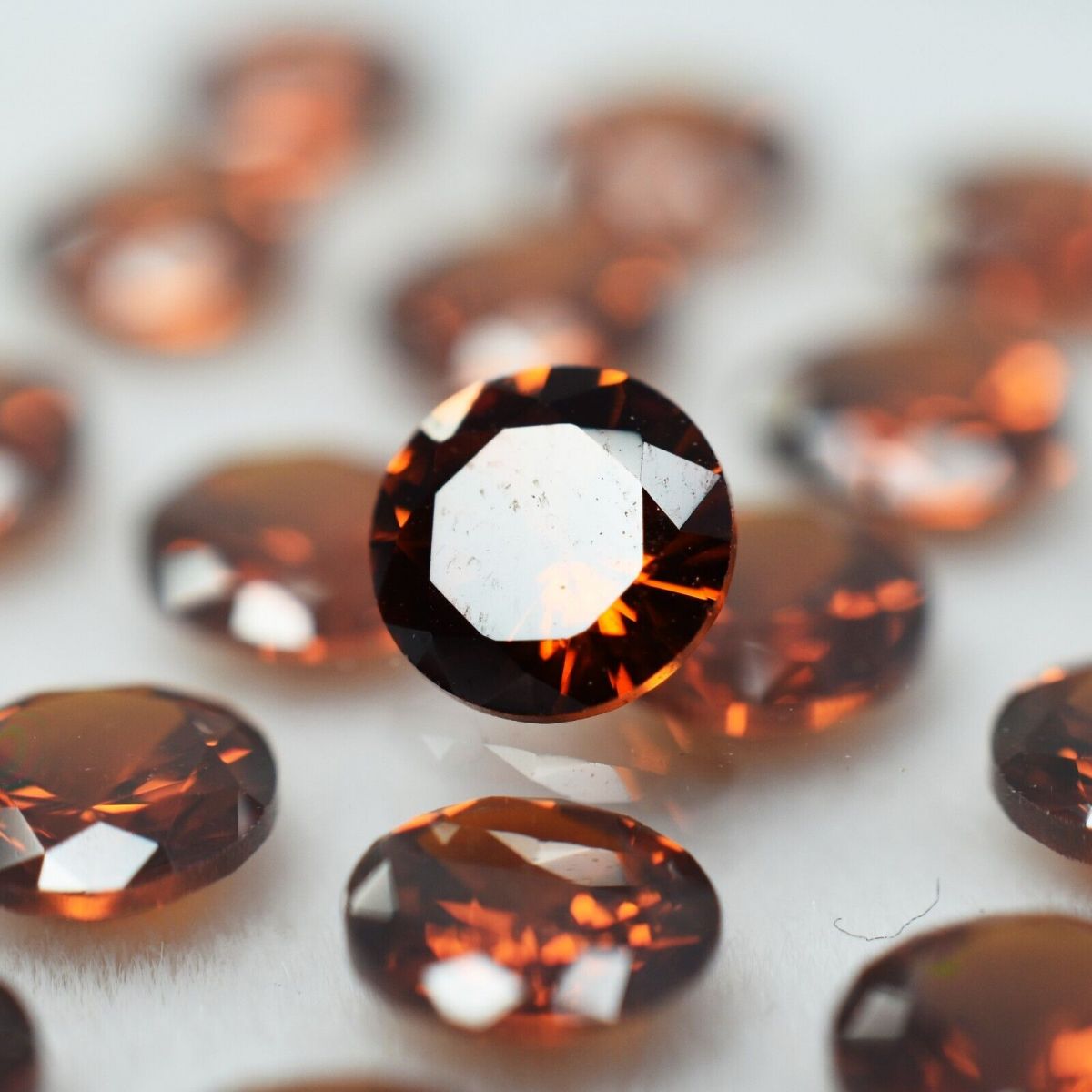 Orange Round Cut 5 mm CERTIFIED Loose Gemstone Set of 16 Pcs Natural SAPPHIRE